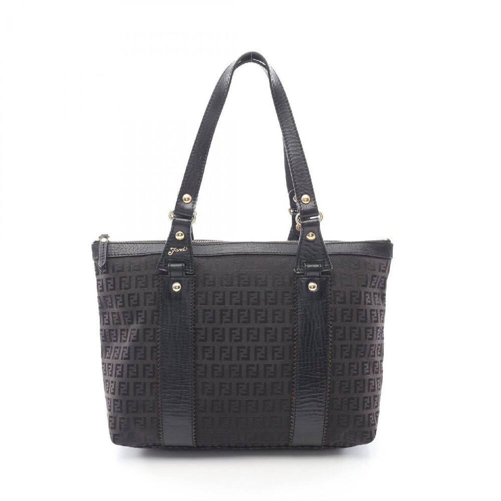 Fendi Bag Tote Canvas Zucchino Black